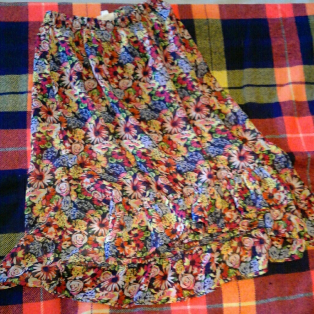 Girls floral short-long skirt